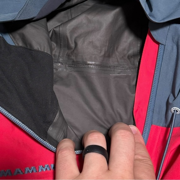 Mammut Goretex Full Zip Red‎ Gray Waterproof Rain Jacket Women’s Small - Picture 6 of 8